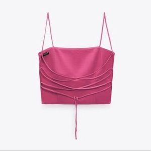 Pink Crop Top Zara Open Back